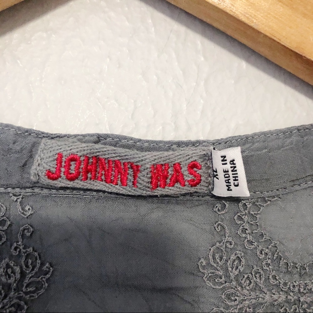 Johnny Was Embroidered floral tunic top grey XL - Picture 7 of 7